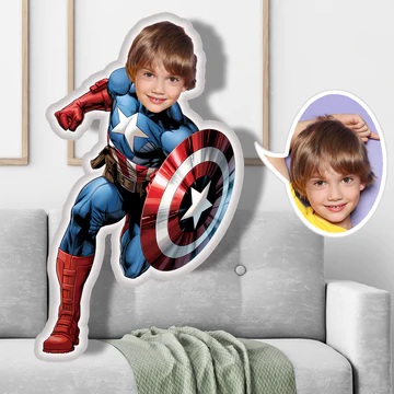 Custom My Face Pillow Personalized Photo Gift Pillows Captain America