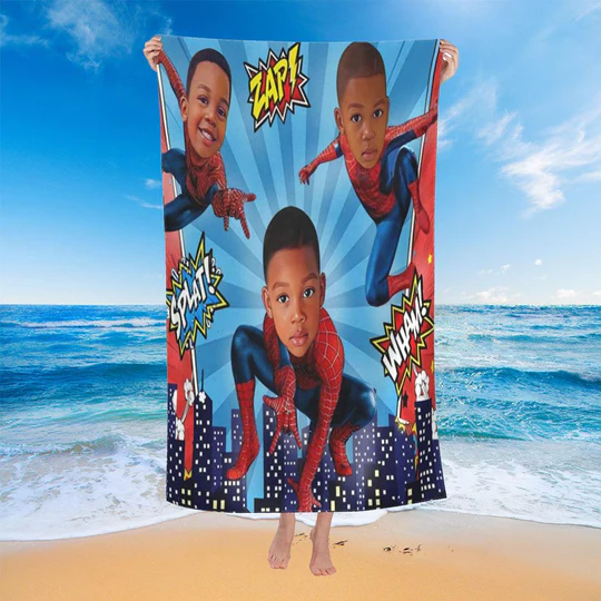 Custom Beach Towels Quick-Dry Bath Swimming Towel Spiderman
